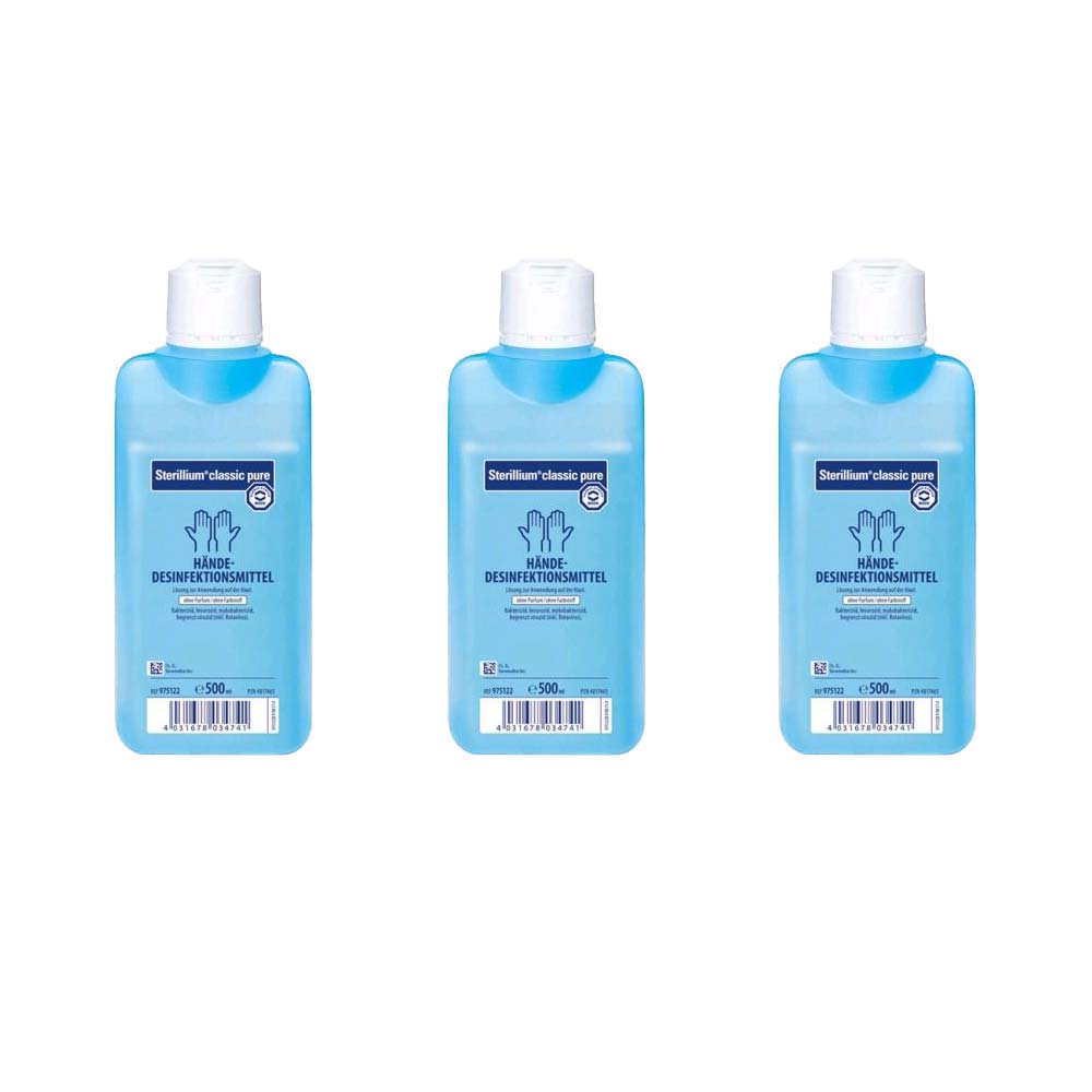 Sterillium classic pure Händedesinfektionsmittel Set von Bode, 3x 500 ml