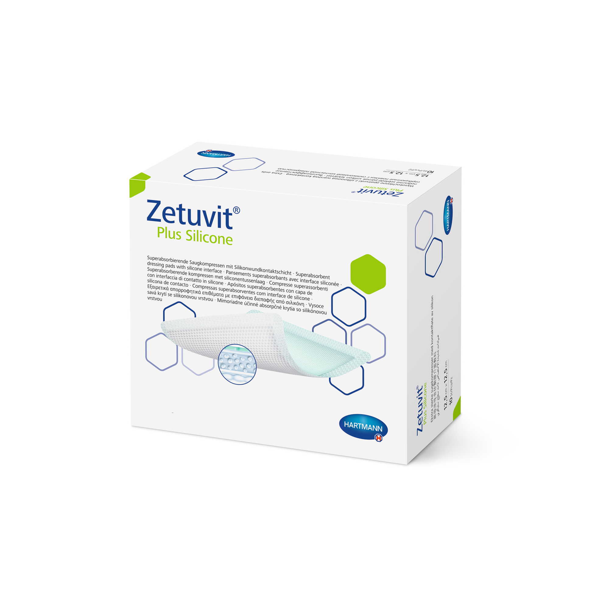 Hartmann Zetuvit® Plus Silicone, 8 x 8 cm, steril, einzeln