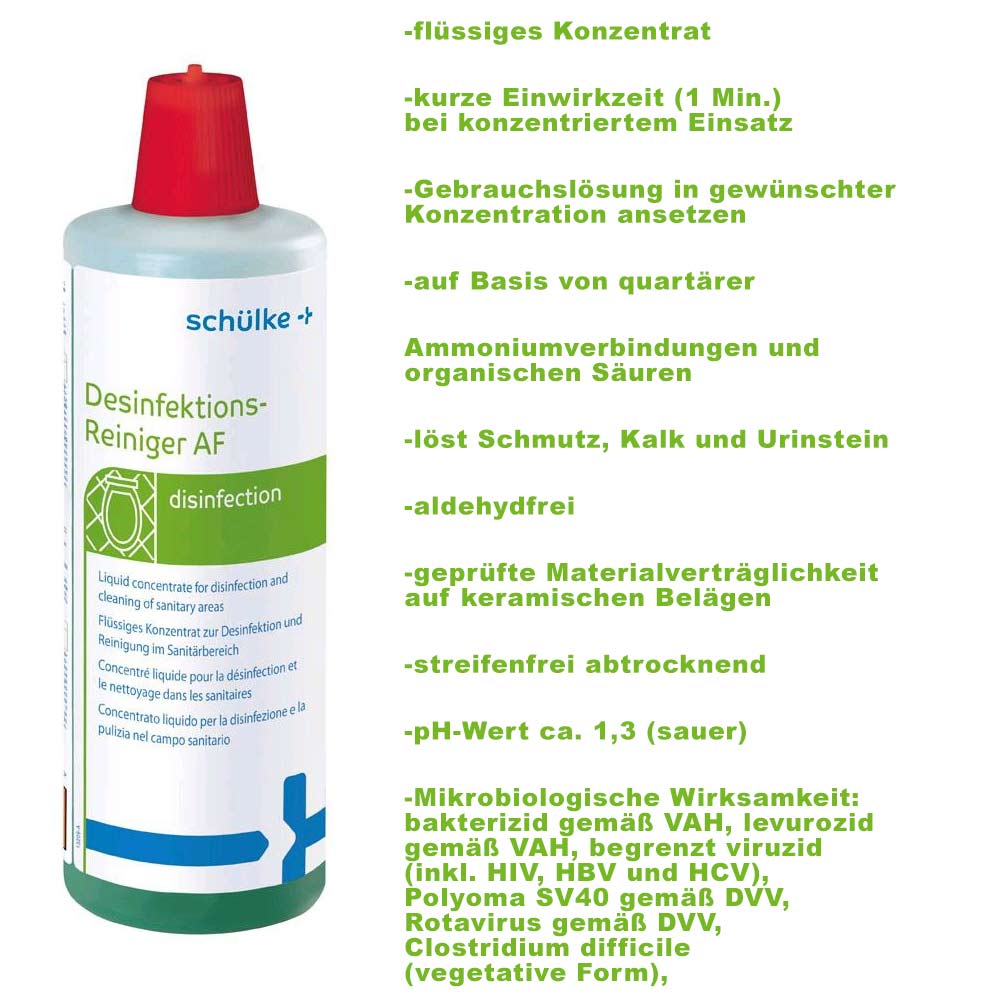 Schülke Desinfektions-Reiniger AF, Sanitärbereich, Konzentrat, 1000 ml