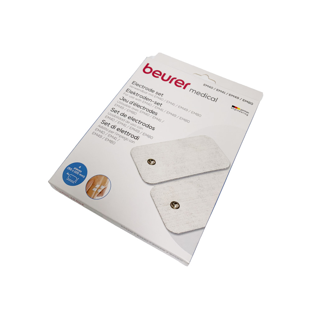 Beurer Elektroden 50x100 mm für Elektrostimulationsgerät EM 41/49/80/95, 4 St