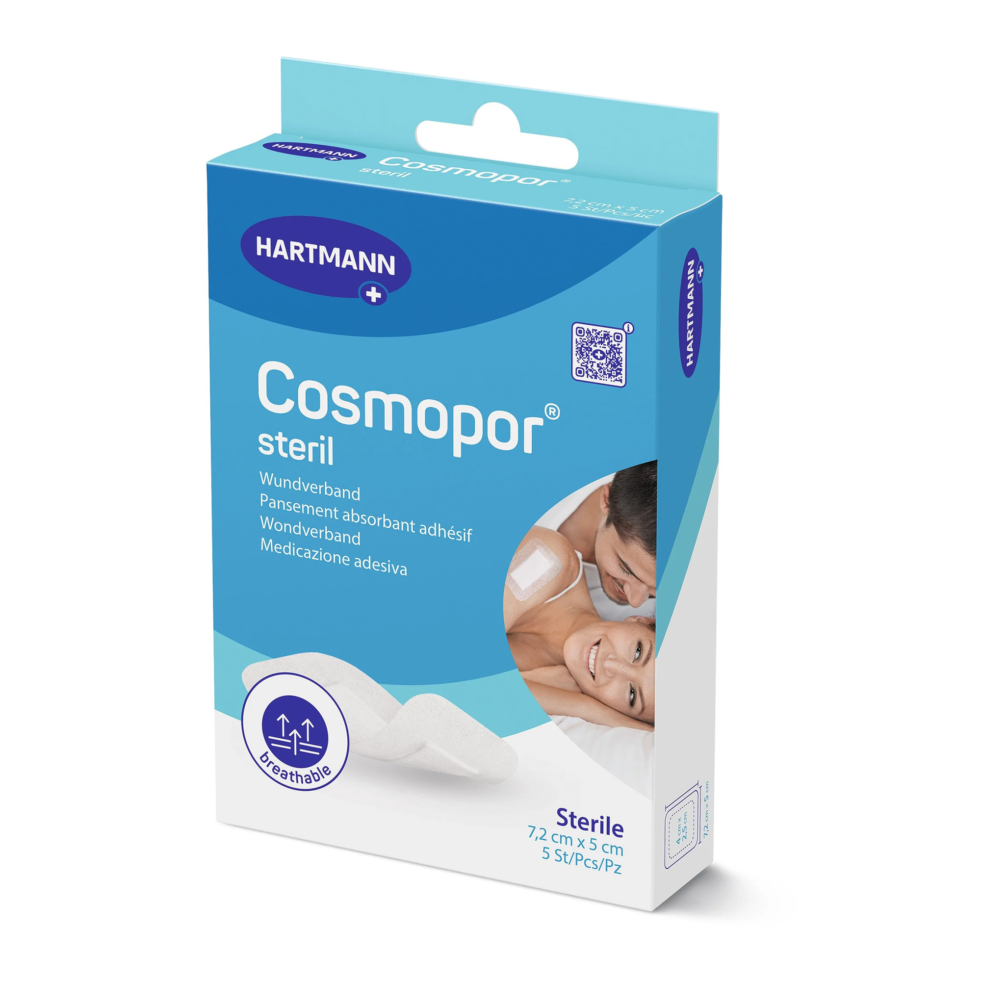 Hartmann Cosmopor® Steril Wundverband 7,2 x 5 cm, 5 Stück