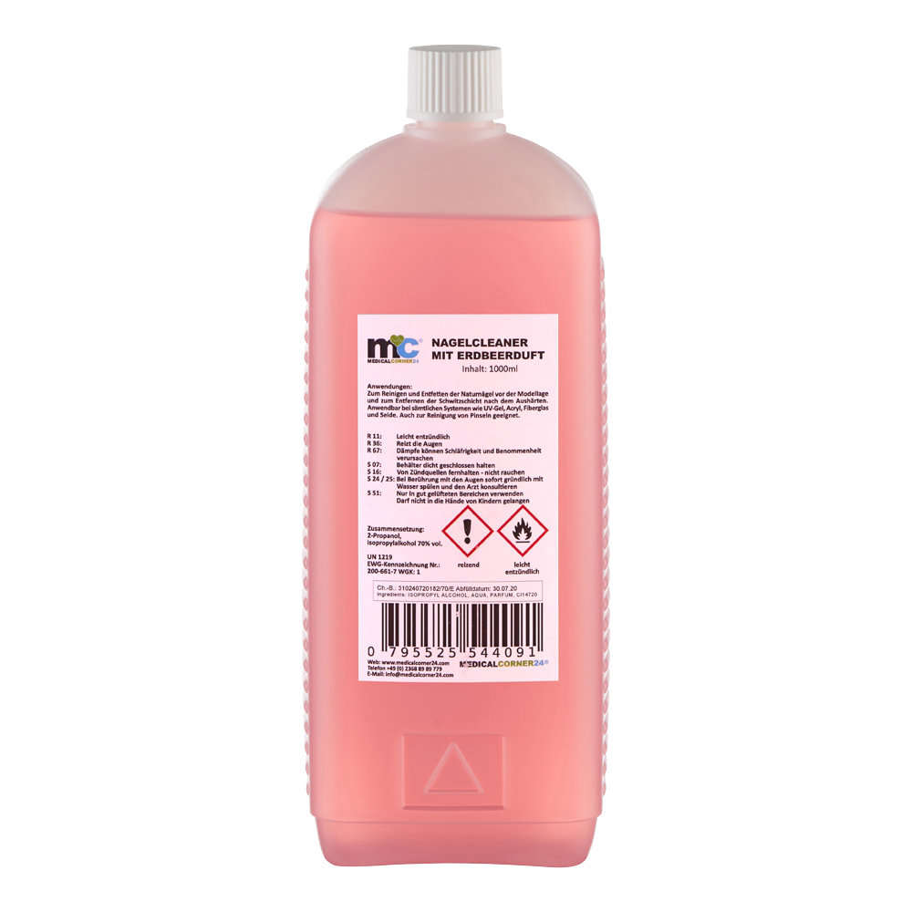 Nagellackentferner, Isopropanol 70%, Entfetter, Erdbeerduft, 1.000 ml