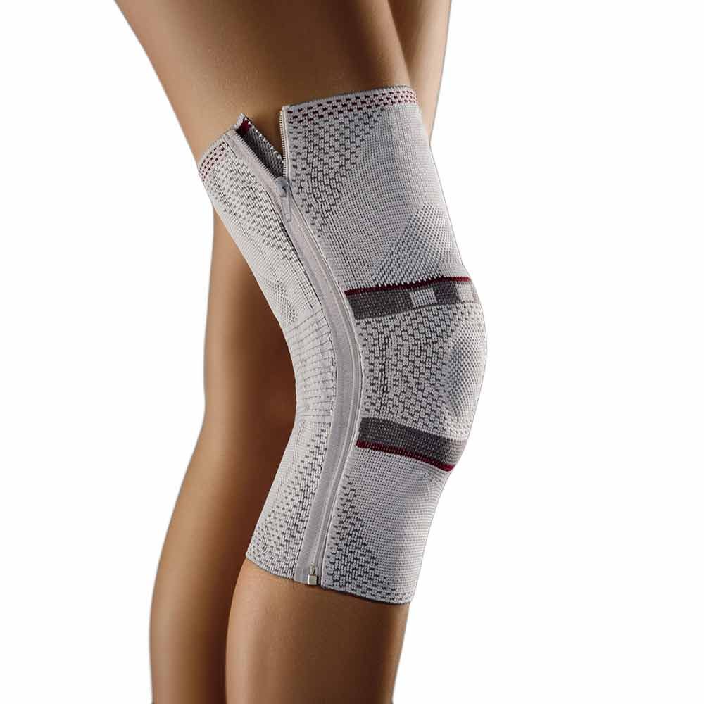 Bort select GenuZip Kniegelenkbandage, silber, links, S