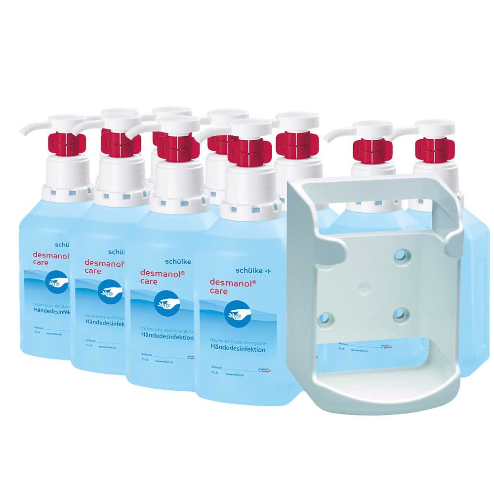 Schülke 10x1000ml desmanol® care hyclick® mit Wandhalterung