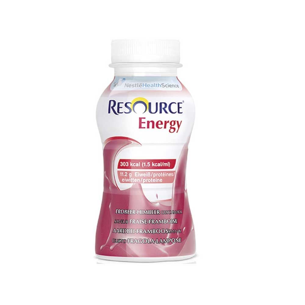 Nestle Resource® Energy Drink, 4x200ml, Erdbeere-Himbeere