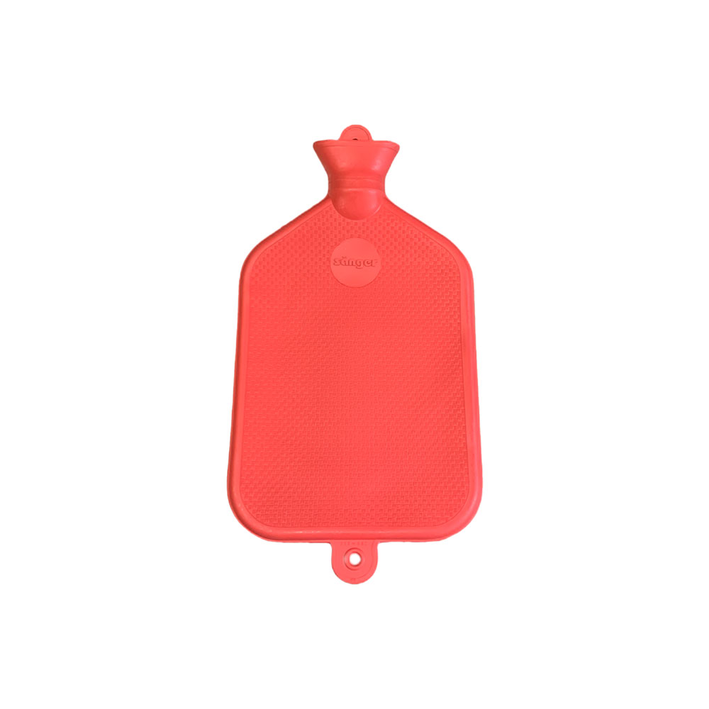Gummi-Wärmflasche von Sänger, glatt, 3 Liter, rot