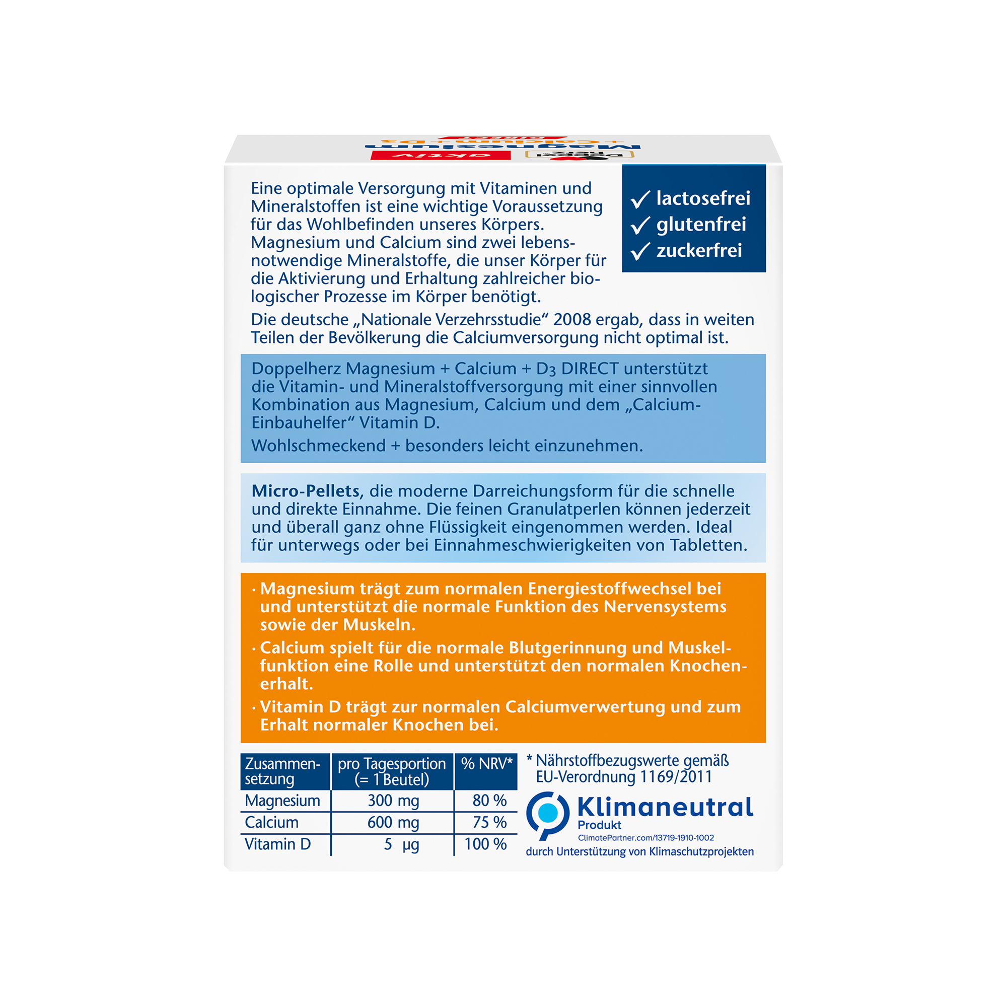 Doppelherz aktiv Magnesium + Calcium + Vitamin D3, 20 Portionen
