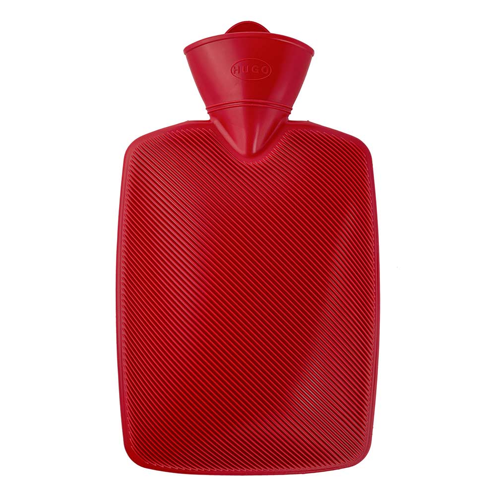 Hugo Frosch Klassik Wärmflasche 1,8 L, Halblamelle, rot