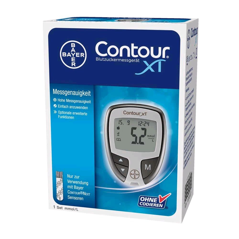Bayer Blutzuckermessgerät CONTOUR® XT, großes Display, mmol/l, 1 Set