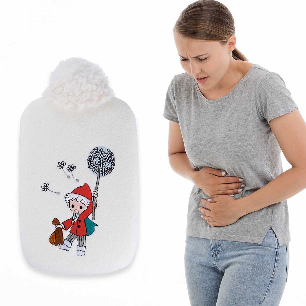 Hugo Frosch Öko Wärmflasche 0,8 L, Softfleece, Sandmann, weiß