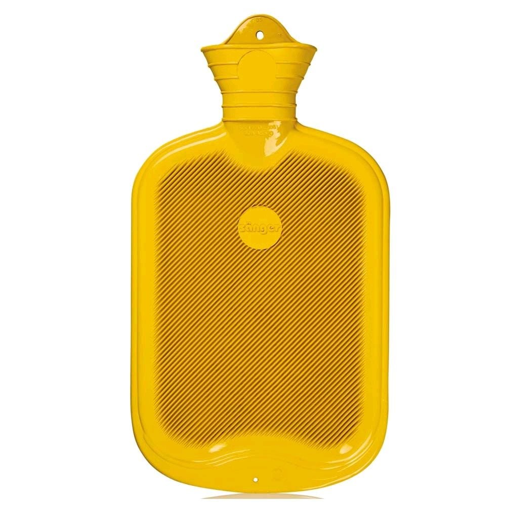 Sänger Gummi-Wärmflasche, einseitig Lamellen, 2 Liter, gelb