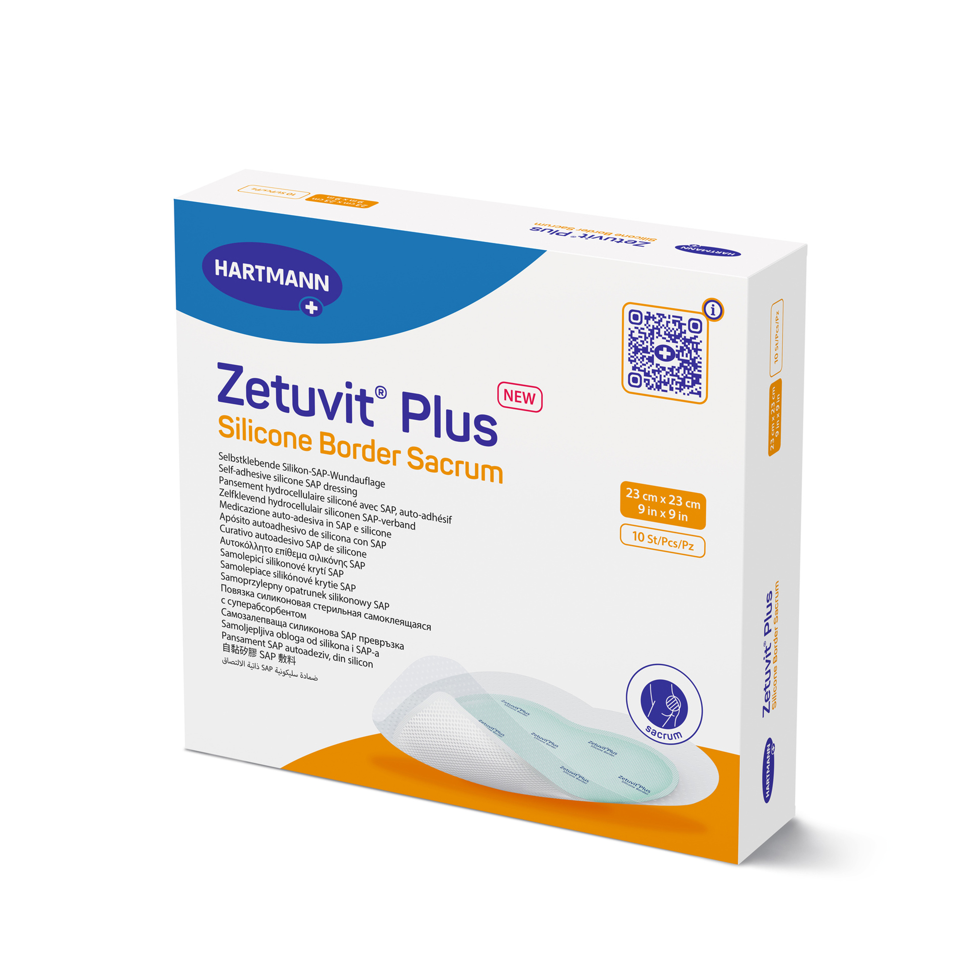 Hartmann Zetuvit® Plus Silicone Border 18 x 18 cm Sacrum, steril, einzeln
