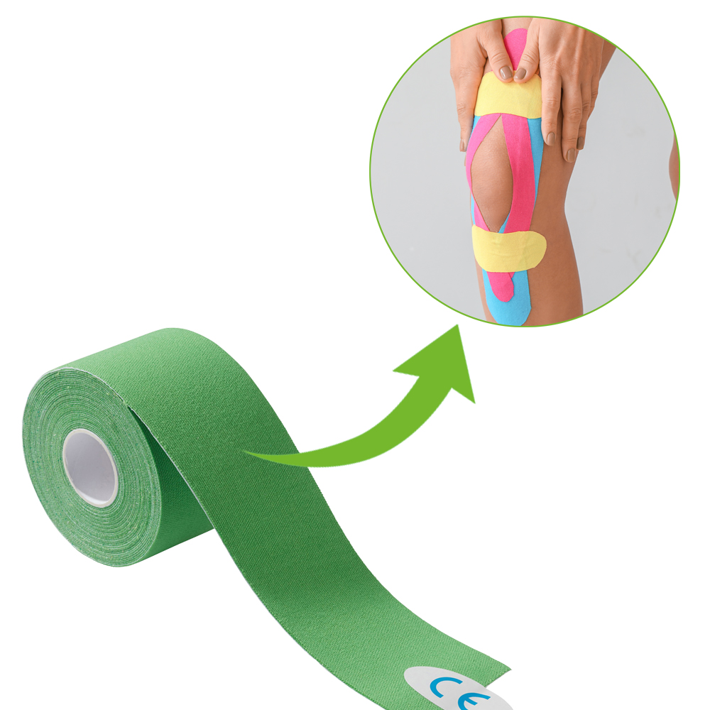 Medicalcorner24 Power Kinesiologie Tape, 5 cm x 5 m, 1 Rolle, grün