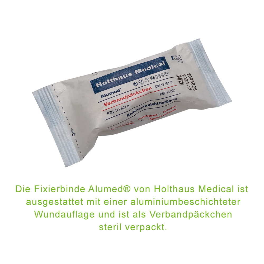 Holthaus Medical Alumed® Verbandpäckchen mit Kompresse, steril, 6x8cm