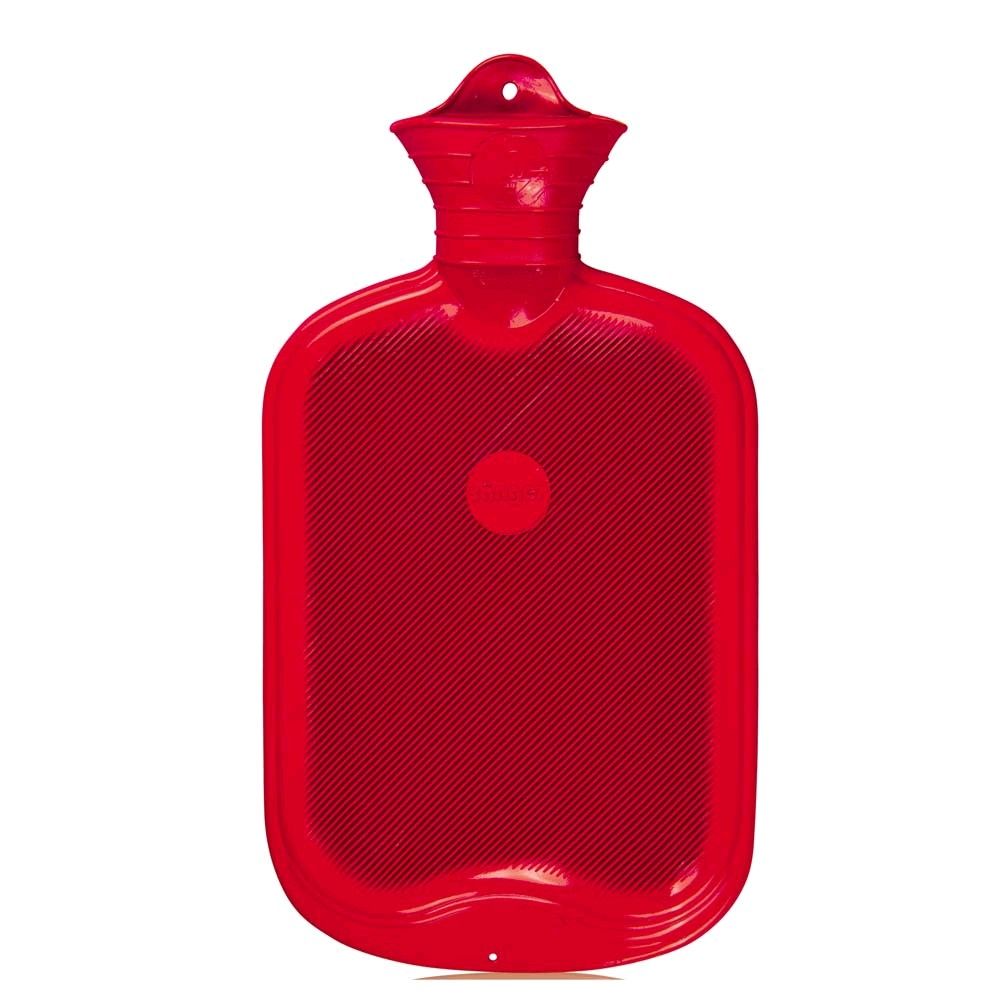 Sänger Gummi-Wärmflasche, beidseitig Lamellen, 2 Liter, rot