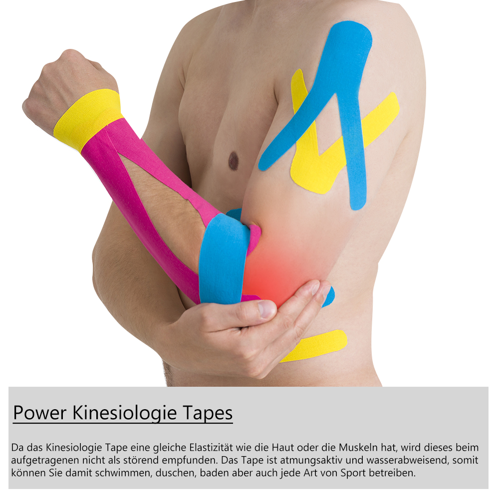 Power Kinesiologie Tape, 5 cm x 5 m, 1 Rolle, blau