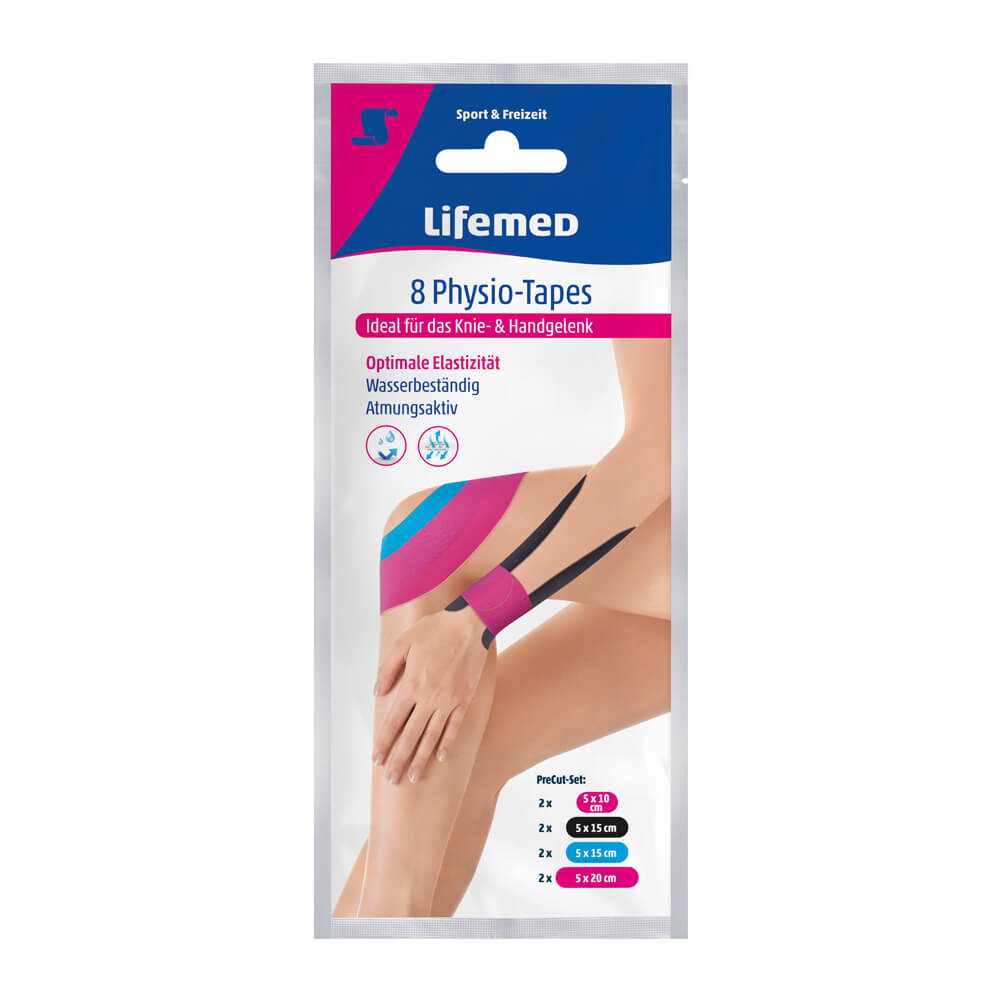 Physiotapes Knie-/Handgelenk, von Lifemed®, 4 Gr., 8 Stück